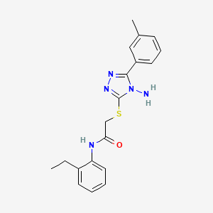 molecular formula C19H21N5OS B2726424 2-((4-amino-5-(m-tolyl)-4H-1,2,4-triazol-3-yl)thio)-N-(2-ethylphenyl)acetamide CAS No. 577761-79-6
