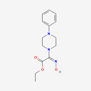 ethyl (2E)-2-(N-hydroxyimino)-2-(4-phenylpiperazin-1-yl)acetate