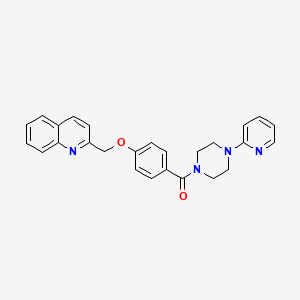 molecular formula C26H24N4O2 B2726443 (4-(Pyridin-2-yl)piperazin-1-yl)(4-(quinolin-2-ylmethoxy)phenyl)methanone CAS No. 1170175-96-8