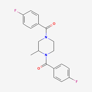 molecular formula C19H18F2N2O2 B2726445 1,4-Bis(4-fluorobenzoyl)-2-methylpiperazine CAS No. 425666-81-5