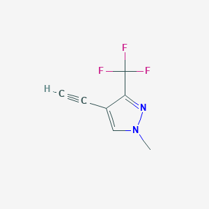 molecular formula C7H5F3N2 B2726455 4-乙炔基-1-甲基-3-(三氟甲基)-1H-吡唑-5-酮 CAS No. 1498364-87-6