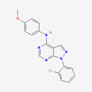molecular formula C18H14ClN5O B2726456 1-(2-氯苯基)-N-(4-甲氧基苯基)-1H-吡唑并[3,4-d]嘧啶-4-胺 CAS No. 1172790-43-0