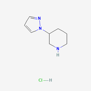 molecular formula C8H14ClN3 B2726459 3-(1H-吡唑-1-基)哌啶盐酸盐 CAS No. 1955541-57-7
