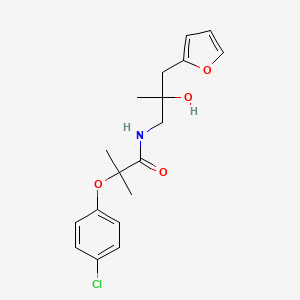 molecular formula C18H22ClNO4 B2726461 2-(4-chlorophenoxy)-N-(3-(furan-2-yl)-2-hydroxy-2-methylpropyl)-2-methylpropanamide CAS No. 1798483-54-1