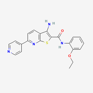 molecular formula C21H18N4O2S B2726464 3-氨基-N-(2-乙氧基苯基)-6-吡啶-4-基噻吩[2,3-b]嘧啶-2-甲酰胺 CAS No. 496019-13-7