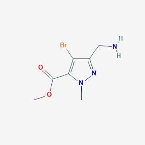 molecular formula C7H10BrN3O2 B2726469 Methyl 5-(aminomethyl)-4-bromo-2-methylpyrazole-3-carboxylate CAS No. 2248357-46-0