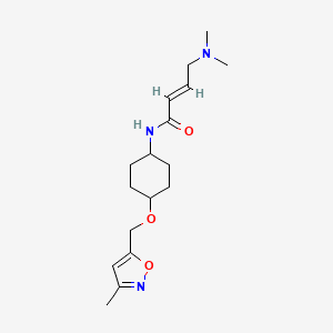 molecular formula C17H27N3O3 B2726471 (E)-4-(Dimethylamino)-N-[4-[(3-methyl-1,2-oxazol-5-yl)methoxy]cyclohexyl]but-2-enamide CAS No. 2411333-22-5