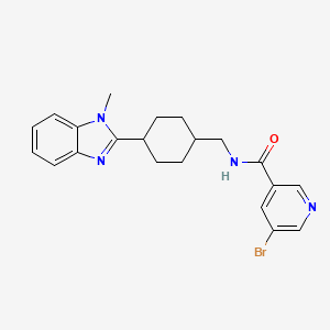 molecular formula C21H23BrN4O B2726475 5-bromo-N-((4-(1-methyl-1H-benzo[d]imidazol-2-yl)cyclohexyl)methyl)nicotinamide CAS No. 1206991-82-3