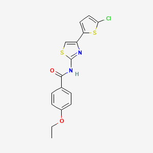 molecular formula C16H13ClN2O2S2 B2726478 N-(4-(5-chlorothiophen-2-yl)thiazol-2-yl)-4-ethoxybenzamide CAS No. 476208-90-9