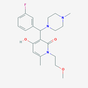 3-((3-fluorophenyl)(4-methylpiperazin-1-yl)methyl)-4-hydroxy-1-(2-methoxyethyl)-6-methylpyridin-2(1H)-one