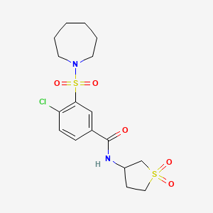 3-(azepan-1-ylsulfonyl)-4-chloro-N-(1,1-dioxidotetrahydrothiophen-3-yl)benzamide