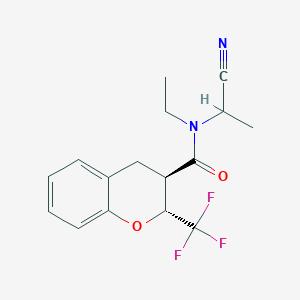 molecular formula C16H17F3N2O2 B2726483 (2R,3R)-N-(1-Cyanoethyl)-N-ethyl-2-(trifluoromethyl)-3,4-dihydro-2H-chromene-3-carboxamide CAS No. 2248618-96-2