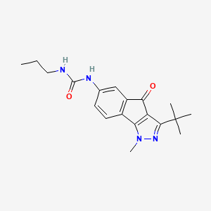 N-(3-(Tert-butyl)-1-methyl-4-oxoindeno[2,3-D]pyrazol-6-YL)(propylamino)formamide