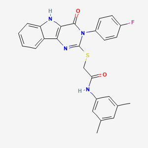 N-(3,5-dimethylphenyl)-2-[[3-(4-fluorophenyl)-4-oxo-5H-pyrimido[5,4-b]indol-2-yl]sulfanyl]acetamide