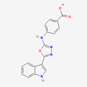 molecular formula C17H12N4O3 B2726503 4-{[5-(1H-indol-3-yl)-1,3,4-oxadiazol-2-yl]amino}benzoic acid CAS No. 1955564-38-1