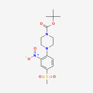 molecular formula C16H23N3O6S B2726505 Tert-butyl 4-(4-methanesulfonyl-2-nitrophenyl)piperazine-1-carboxylate CAS No. 1119273-53-8