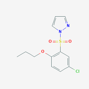 molecular formula C12H13ClN2O3S B272651 1-(5-chloro-2-propoxybenzenesulfonyl)-1H-pyrazole 