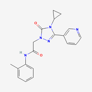 molecular formula C19H19N5O2 B2726511 2-(4-cyclopropyl-5-oxo-3-(pyridin-3-yl)-4,5-dihydro-1H-1,2,4-triazol-1-yl)-N-(o-tolyl)acetamide CAS No. 1797174-51-6