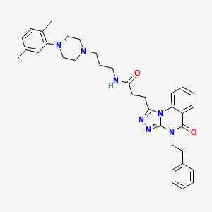 molecular formula C35H41N7O2 B2726513 N-(3-(4-(2,5-dimethylphenyl)piperazin-1-yl)propyl)-3-(5-oxo-4-phenethyl-4,5-dihydro-[1,2,4]triazolo[4,3-a]quinazolin-1-yl)propanamide CAS No. 887208-52-8