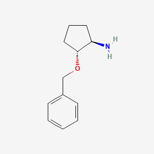 molecular formula C12H17NO B2726515 (1R,2R)-2-(Benzyloxy)cyclopentanamine CAS No. 181495-36-3; 181657-56-7