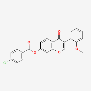 molecular formula C23H15ClO5 B2726516 3-(2-methoxyphenyl)-4-oxo-4H-chromen-7-yl 4-chlorobenzoate CAS No. 303121-54-2