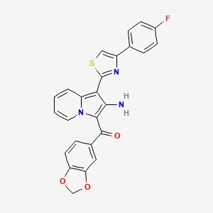 (2-Amino-1-(4-(4-fluorophenyl)thiazol-2-yl)indolizin-3-yl)(benzo[d][1,3]dioxol-5-yl)methanone
