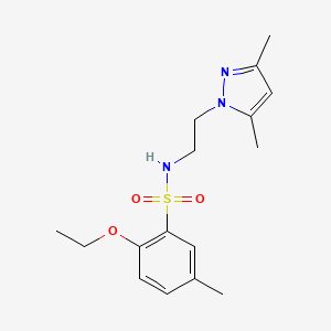 molecular formula C16H23N3O3S B2726521 N-(2-(3,5-dimethyl-1H-pyrazol-1-yl)ethyl)-2-ethoxy-5-methylbenzenesulfonamide CAS No. 1234955-92-0