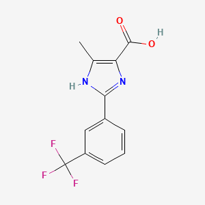 molecular formula C12H9F3N2O2 B2726532 5-methyl-2-[3-(trifluoromethyl)phenyl]-1H-imidazole-4-carboxylic acid CAS No. 1153734-86-1
