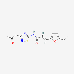 molecular formula C14H15N3O3S B2726533 (2E)-3-(5-ethylfuran-2-yl)-N-[3-(2-oxopropyl)-1,2,4-thiadiazol-5-yl]prop-2-enamide CAS No. 892711-96-5