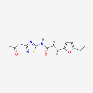 (2E)-3-(5-ethylfuran-2-yl)-N-[3-(2-oxopropyl)-1,2,4-thiadiazol-5-yl]prop-2-enamide