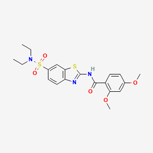 molecular formula C20H23N3O5S2 B2726538 N-[6-(diethylsulfamoyl)-1,3-benzothiazol-2-yl]-2,4-dimethoxybenzamide CAS No. 865592-31-0
