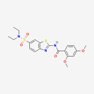 molecular formula C20H23N3O5S2 B2726538 N-[6-(二乙基磺酰氧基)-1,3-苯并噻唑-2-基]-2,4-二甲氧基苯甲酰胺 CAS No. 865592-31-0