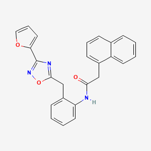 molecular formula C25H19N3O3 B2726544 N-(2-((3-(furan-2-yl)-1,2,4-oxadiazol-5-yl)methyl)phenyl)-2-(naphthalen-1-yl)acetamide CAS No. 1797603-17-8