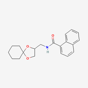 molecular formula C20H23NO3 B2726553 N-(1,4-dioxaspiro[4.5]decan-2-ylmethyl)-1-naphthamide CAS No. 923194-50-7