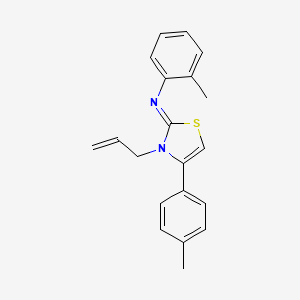 molecular formula C20H20N2S B2726561 (Z)-N-(3-allyl-4-(p-tolyl)thiazol-2(3H)-ylidene)-2-methylaniline CAS No. 301674-97-5