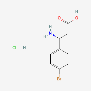 molecular formula C9H11BrClNO2 B2726569 (R)-3-Amino-3-(4-bromophenyl)propanoic acid hydrochloride CAS No. 499794-78-4