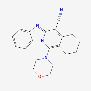 molecular formula C20H20N4O B2726573 11-吗啉基-7,8,9,10-四氢苯并咪唑并[1,2-b]异喹啉-6-碳腈 CAS No. 329709-09-3