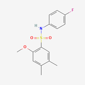 molecular formula C15H16FNO3S B2726591 N-(4-fluorophenyl)-2-methoxy-4,5-dimethylbenzenesulfonamide CAS No. 886119-62-6