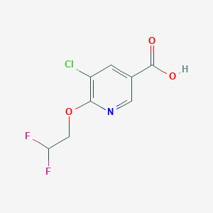 molecular formula C8H6ClF2NO3 B2726592 5-Chloro-6-(2,2-difluoroethoxy)pyridine-3-carboxylic acid CAS No. 1373864-11-9