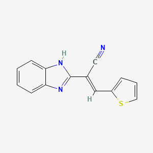 molecular formula C14H9N3S B2726593 2-(1H-Benzoimidazol-2-yl)-3-thiophen-2-yl-acrylonitrile CAS No. 104030-31-1