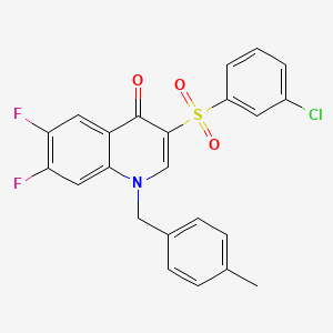 molecular formula C23H16ClF2NO3S B2726597 3-[(3-chlorophenyl)sulfonyl]-6,7-difluoro-1-(4-methylbenzyl)quinolin-4(1H)-one CAS No. 1326901-66-9