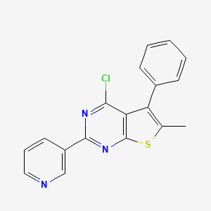 molecular formula C18H12ClN3S B2726605 4-Chloro-6-methyl-5-phenyl-2-pyridin-3-ylthieno[2,3-d]pyrimidine CAS No. 851176-00-6