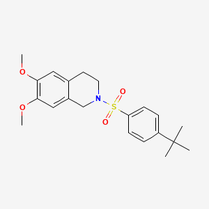 molecular formula C21H27NO4S B2726606 2-(4-tert-butylphenyl)sulfonyl-6,7-dimethoxy-3,4-dihydro-1H-isoquinoline CAS No. 671200-94-5