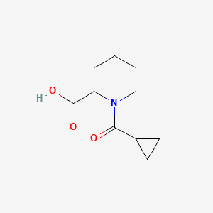 molecular formula C10H15NO3 B2726611 1-(Cyclopropanecarbonyl)piperidine-2-carboxylic acid CAS No. 1103277-37-7