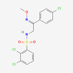 molecular formula C15H13Cl3N2O3S B2726613 2,3-二氯-N-[2-(4-氯苯基)-2-(甲氧基亚胺)乙基]苯磺酰胺 CAS No. 672951-80-3