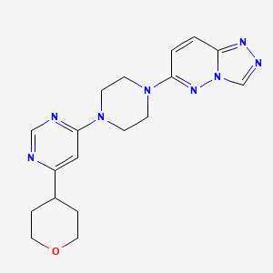 molecular formula C18H22N8O B2726618 6-[4-[6-(Oxan-4-yl)pyrimidin-4-yl]piperazin-1-yl]-[1,2,4]triazolo[4,3-b]pyridazine CAS No. 2415501-23-2
