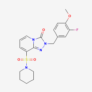 molecular formula C19H21FN4O4S B2726620 N-(cyclohexylmethyl)-1-{4-[(ethylsulfonyl)amino]phenyl}cyclobutanecarboxamide CAS No. 1251680-79-1