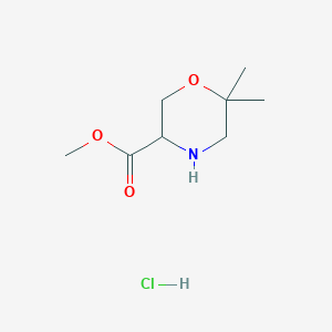 molecular formula C8H16ClNO3 B2726622 甲基6,6-二甲基吗啉-3-羧酸酯盐酸盐 CAS No. 2344680-75-5