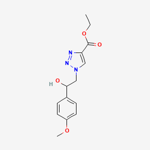 molecular formula C14H17N3O4 B2726623 ethyl 1-[2-hydroxy-2-(4-methoxyphenyl)ethyl]-1H-1,2,3-triazole-4-carboxylate CAS No. 2108488-88-4
