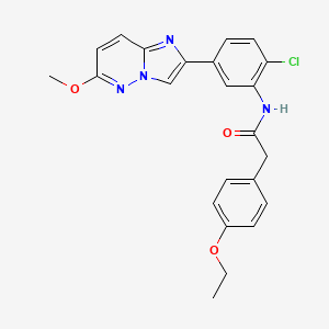 molecular formula C23H21ClN4O3 B2726627 N-(2-氯-5-(6-甲氧基咪唑并[1,2-b]吡嗪-2-基)苯基)-2-(4-乙氧基苯基)乙酰胺 CAS No. 946268-65-1